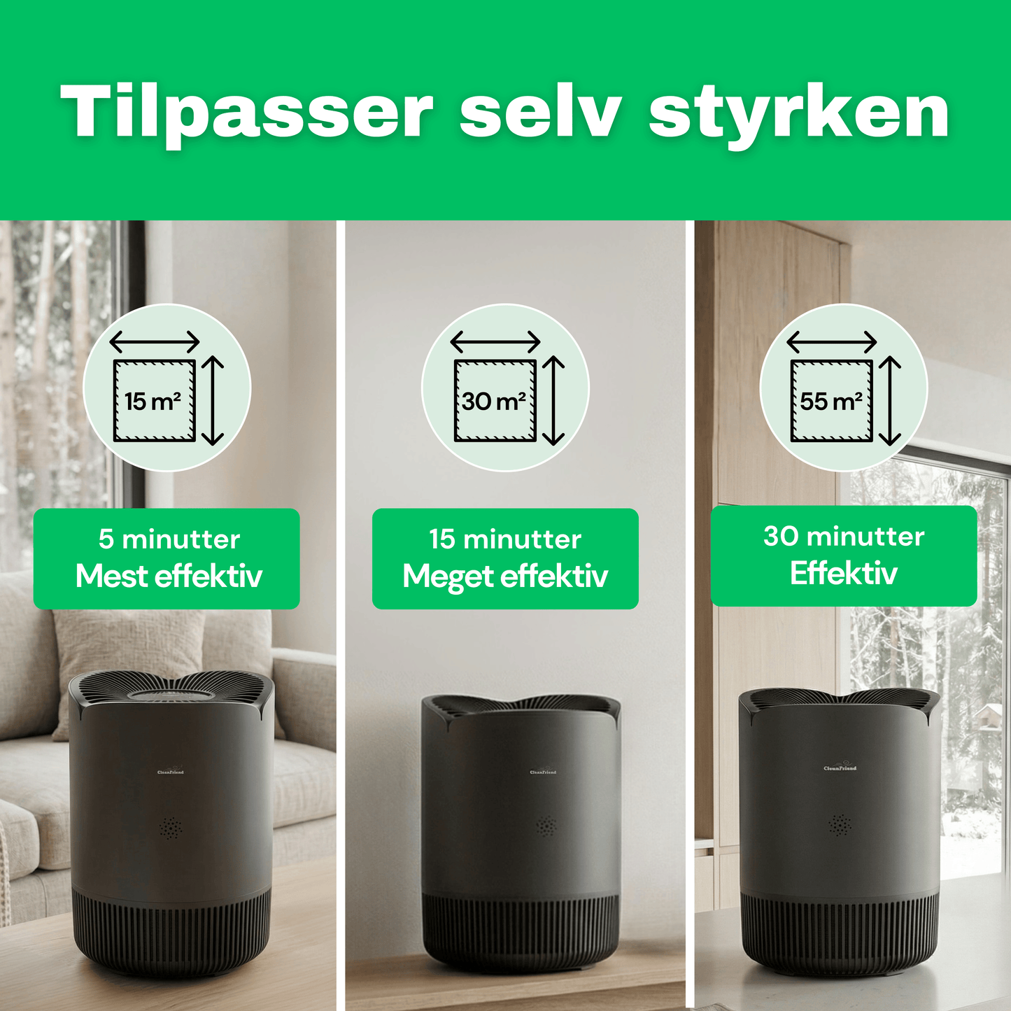 CleanFriend AirFlow30™ PRO luftrenser – set fra siden