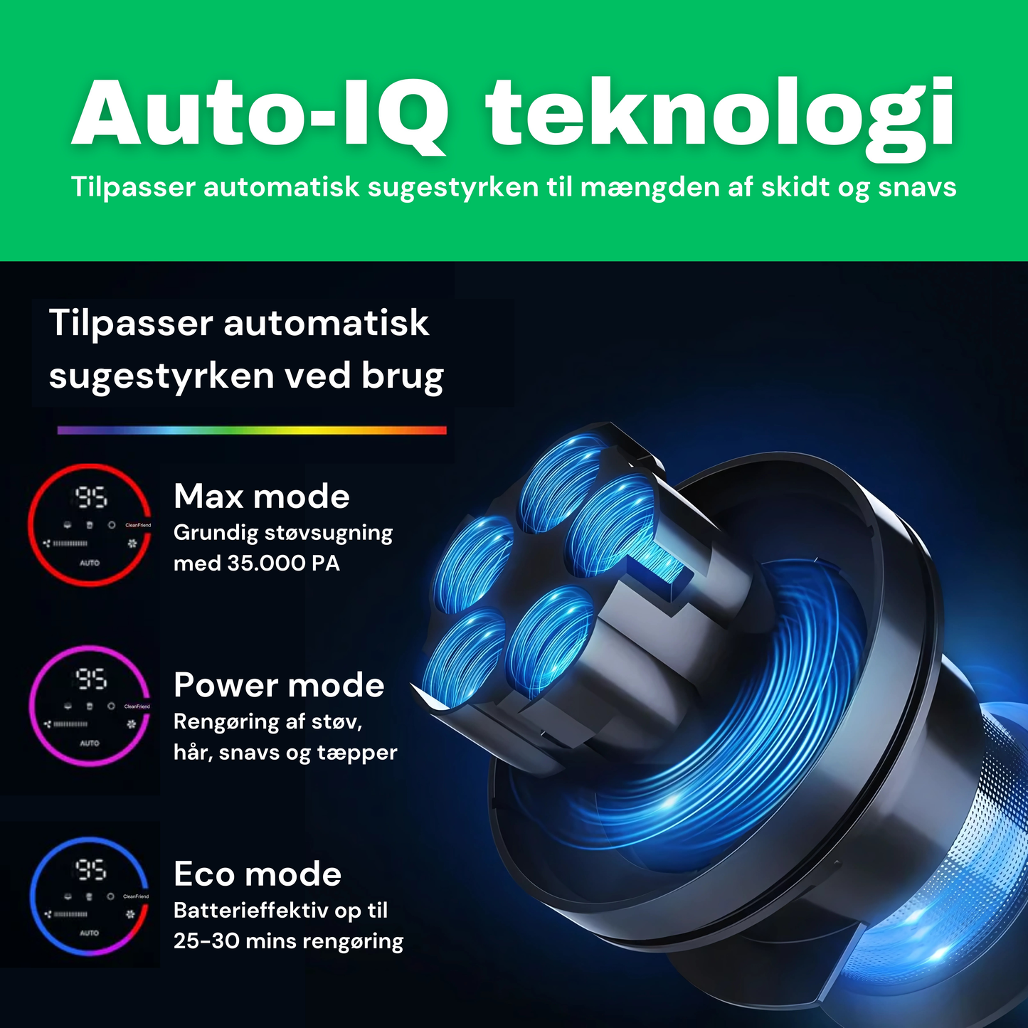 CleanFriend Absolute™ – Trådløs støvsuger